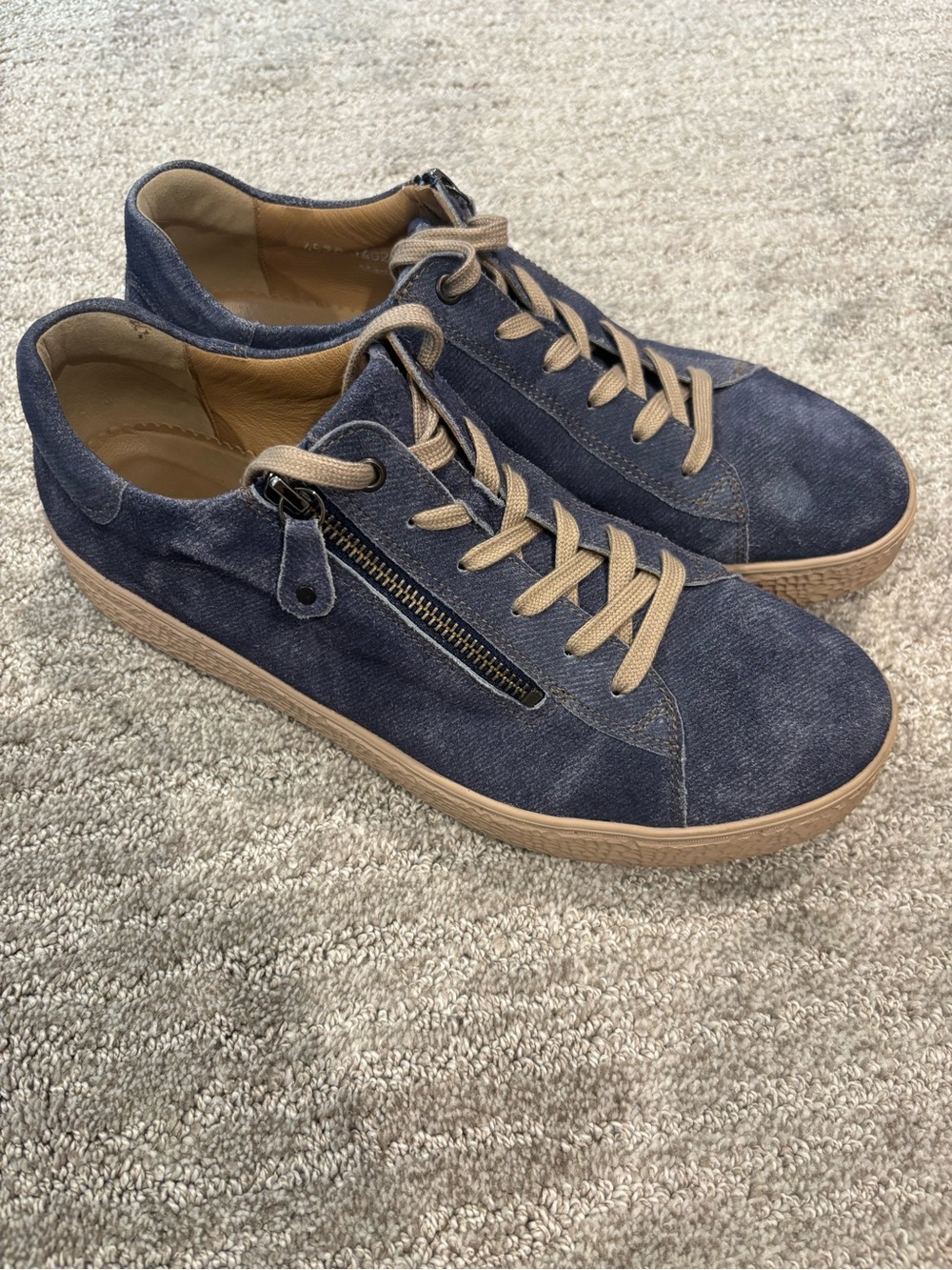 HARTJES Phil Shoes Women’s Sz US 11 UK 8.5 Blue Leather Walking Shoes Suede Jean